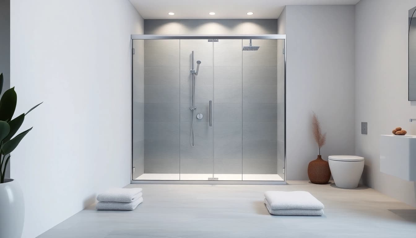 Erleben Sie die sonni Duschkabine 100x100 in einem eleganten Badezimmerdesign.