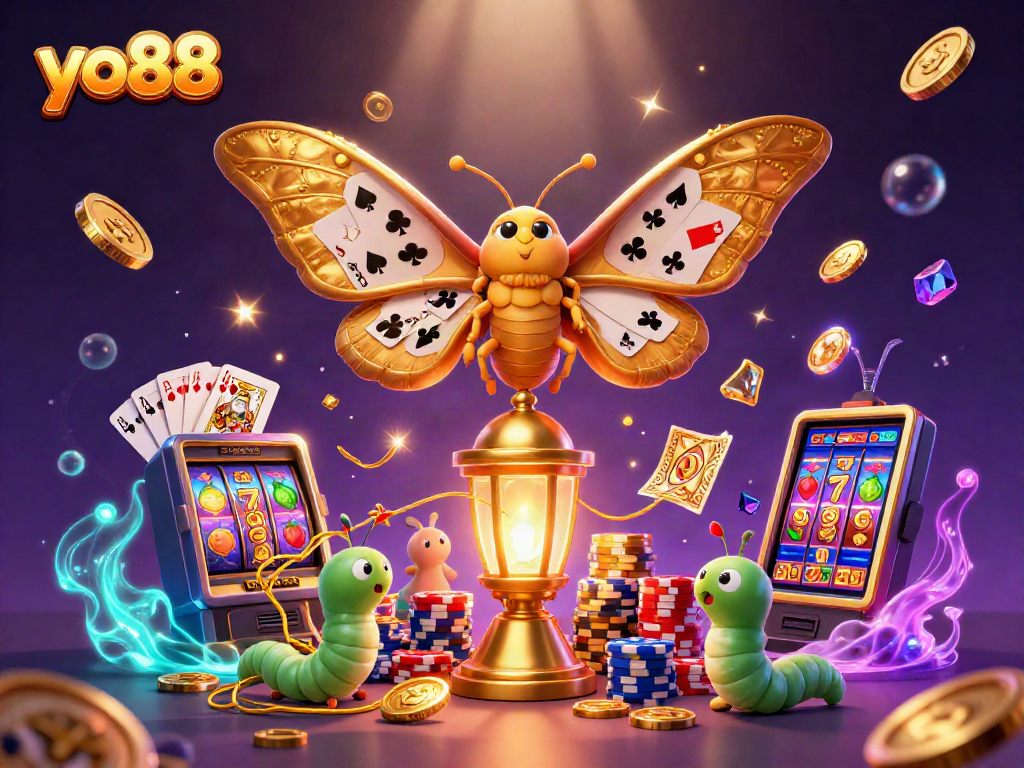 Experience exciting yo88 action with vibrant casino scenes and golden treasures