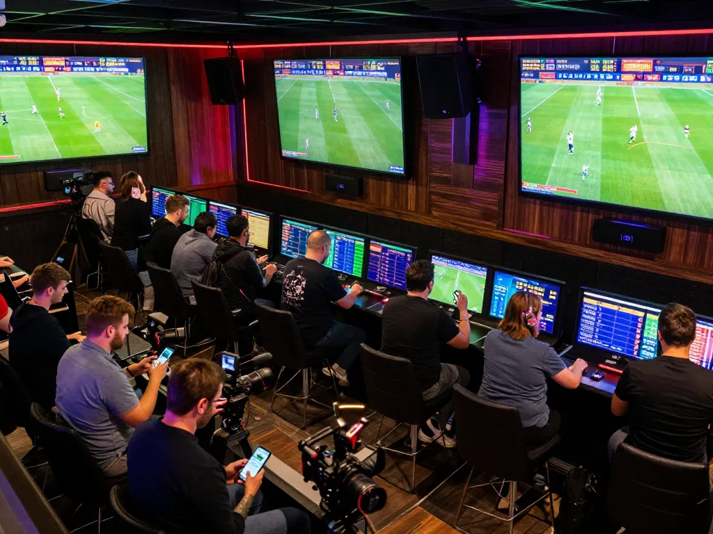 Exciting sports betting scene displaying live matches and enthusiastic bettors making informed decisions at trang cá cược bóng đá venue