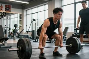Anabolika kaufen für Muskelaufbau mit Testosteron in einem modernen Fitnessstudio.
